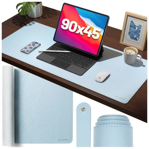 Podkładka na biurko 90×45 cm - antypoślizgowa mata ochronna z eleganckiej ekoskóry PU, pod mysz i klawiaturę, stylowa i trwała -