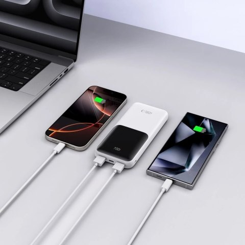 Powerbank Tech-Protect PB01 10000mAh 22.5W Biały USB-A USB-C