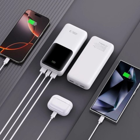 Powerbank Tech-Protect PB02 20000mAh 22.5W Biały USB-A USB-C