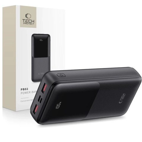 Powerbank Tech-Protect PB02 20000mAh 22.5W Czarny USB-A USB-C