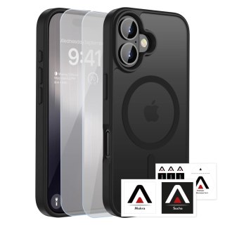 Zestaw 3w1 Etui Hybrydowe MagSafe + 2x Szkło Hartowane do Apple iPhone 17, Wzmocniona Ochrona, Odporne i Precyzyjnie Dopasowane,