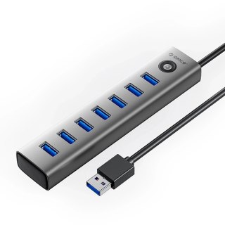 Hub USB 3.0 Orico CL7U-U3 7x USB-A + zasilanie USB-C 5V/3A Szary
