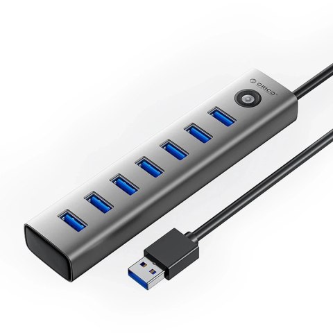 Hub USB 3.0 Orico CL7U-U3 7x USB-A + zasilanie USB-C 5V/3A Szary