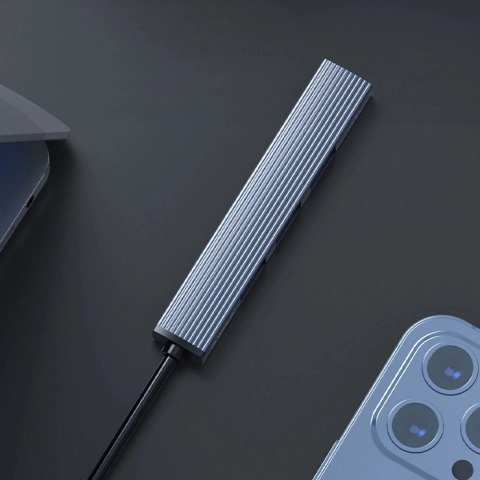 Hub USB-A Orico AH-A13 4w1 1x USB 3.0 + 3x USB 2.0 Szary Aluminiowy