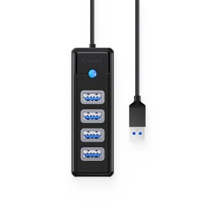 Hub USB-A Orico PW4U-U3 4x USB-A 3.0 Czarny