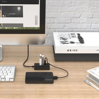 Hub USB-A Orico W5P-U2-100 4x USB 2.0 + microUSB 1m Czarny
