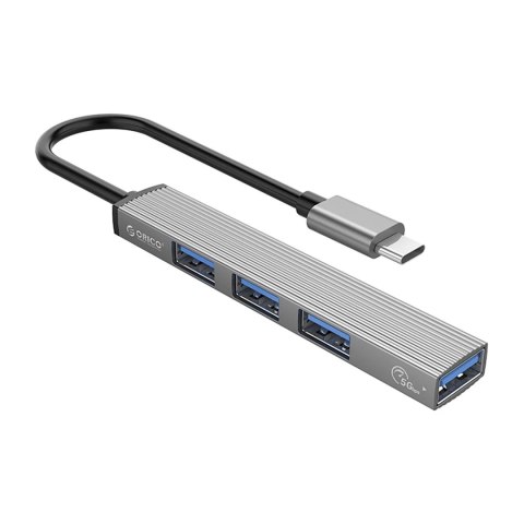 Hub USB-C Orico AH-13 4w1 1x USB 3.0 + 3x USB 2.0 Szary Aluminiowy