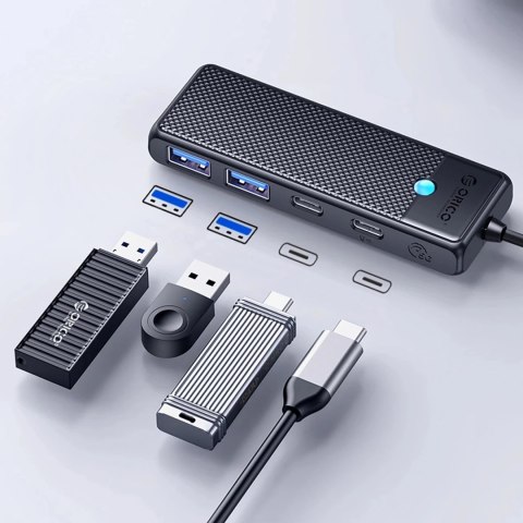 Hub USB-C Orico PAPW2AC-C3 4x Porty 100W PD 5Gbps Czarny