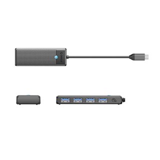 Hub USB-C Orico PAPW4A-C3 stacja 4x USB-A 3.0 5Gbps Czarny