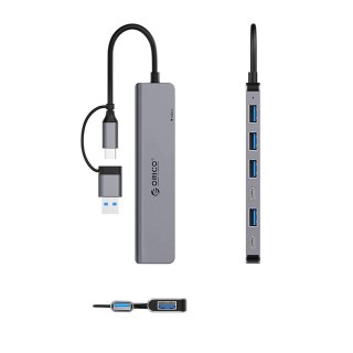 Hub USB Orico YSA7-U3 7w1 USB-C/A 4x USB-A 2.0 + 3.0 + 2x USB-C