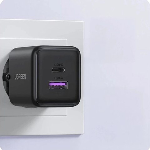Ładowarka Sieciowa Ugreen X516 GaN 30W USB-C USB-A Szara