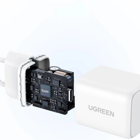 Ładowarka Ugreen X512 GaN 20W USB-C Biała PD QC Kompaktowa Szybka Bezpieczna