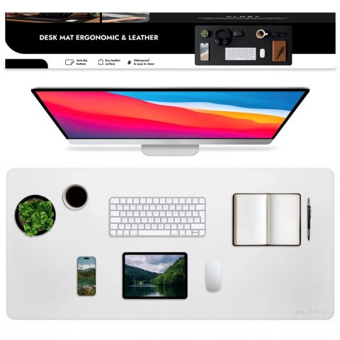 Podkładka na biurko 100×50 cm - antypoślizgowa mata ochronna z eleganckiej ekoskóry PU, pod mysz i klawiaturę, stylowa i trwała 