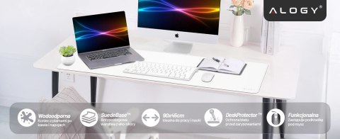 Podkładka na biurko 90×45 cm - antypoślizgowa mata ochronna z eleganckiej ekoskóry PU, pod mysz i klawiaturę, stylowa i trwała -