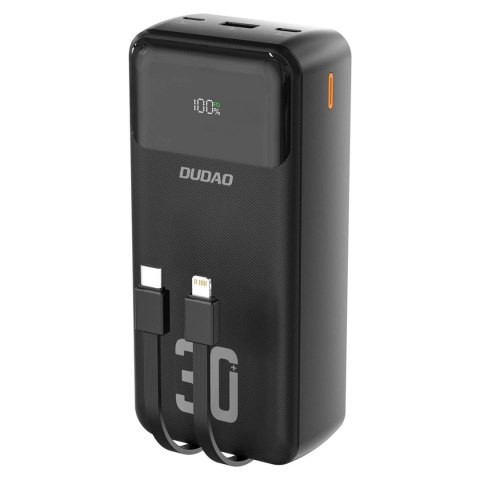 Powerbank Dudao K15MAX 30000mAh PD 22.5W z kablami Czarny