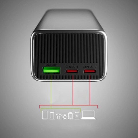 Powerbank SBS 10000mAh PD 35W z wyświetlaczem LCD Szary