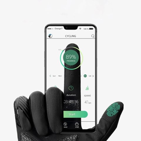 Rękawiczki Rowerowe Rockbros 3-Sezonowe XXL Czarne Dotykowe