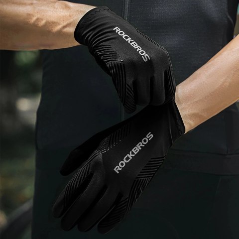 Rękawiczki Rowerowe Rockbros 3-Sezonowe M Czarne Dotykowe