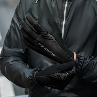 Rękawiczki Rowerowe Rockbros 3-Sezonowe S Czarne Dotykowe