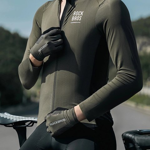 Rękawiczki Rowerowe Rockbros 3-Sezonowe S Zielone Dotykowe
