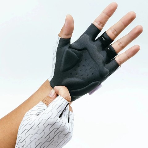 Rękawiczki Rowerowe Rockbros MTB S Krótkie Biało-Czarne