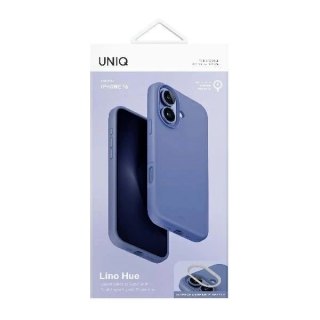 Etui UNIQ Lino Hue do iPhone 16 MagClick Niebieskie Silikonowe