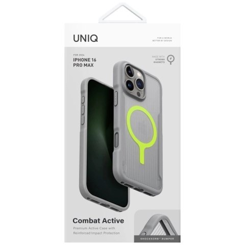 Etui do iPhone 16 Pro Max UNIQ Combat Active MagClick Szare