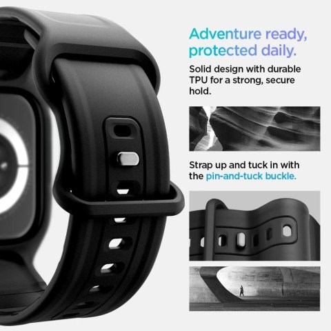 Etui z paskiem Spigen Vault Pro Apple Watch 10 42 mm Czarne