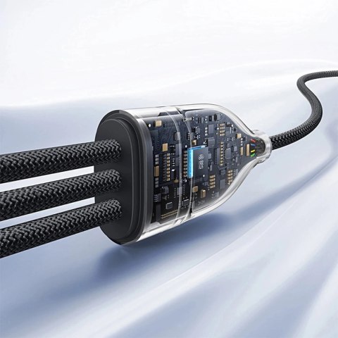 Kabel 3w1 Baseus 100W USB-C/USB-C/Lightning 1,5m LED Czarny