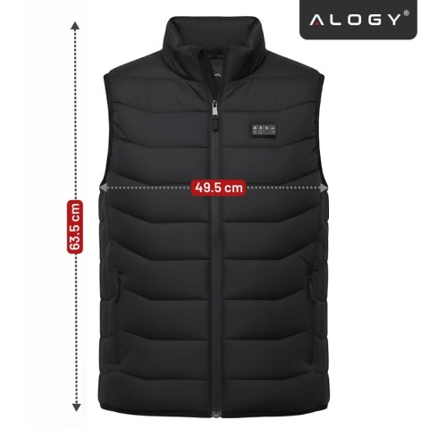 Kamizelka grzewcza z 28 strefami - 4-stopniowa regulacja temperatury, zasilanie USB, idealna na zimę i aktywności outdoor - Alog