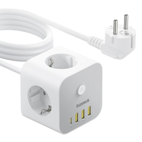 Kostka zasilająca Baseus PowerCombo 7w1 4000W 20W USB-C Biała