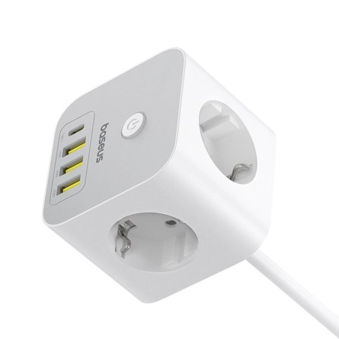 Kostka zasilająca Baseus PowerCombo 7w1 4000W 20W USB-C Biała