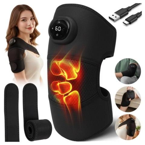 Opaska grzewcza z masażem na kolano, łokieć lub bark - ogrzewanie, ulga w bólu stawów, rehabilitacja, termoterapia - Dr.Medic Fl