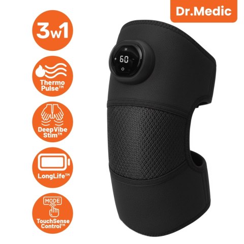 Opaska grzewcza z masażem na kolano, łokieć lub bark - ogrzewanie, ulga w bólu stawów, rehabilitacja, termoterapia - Dr.Medic Fl