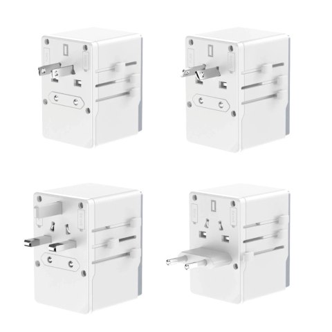 Adapter Podróżny Dudao A65Pro 65W 4xUSB EU UK US JP AUS Biały