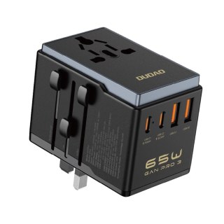 Adapter Podróżny Dudao A65Pro 65W 4xUSB EU US UK AUS JP Czarny