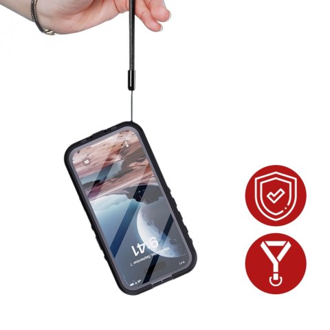 Etui Wodoodporne do Apple iPhone 15 Pro, Pancerna Obudowa 360° z Przezroczystym Tyłem, Kompatybilna z MagSafe, HydroArmor™ IP68 