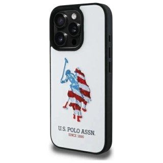 Etui do iPhone 15 Pro Max US Polo Leather American Flag Białe