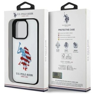 Etui do iPhone 15 Pro Max US Polo Leather American Flag Białe