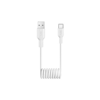 Kabel spiralny Puro USB-A - USB-C 10W 1m biały TPU