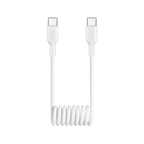 Kabel spiralny Puro USB-C - USB-C 25W 1m biały TPU