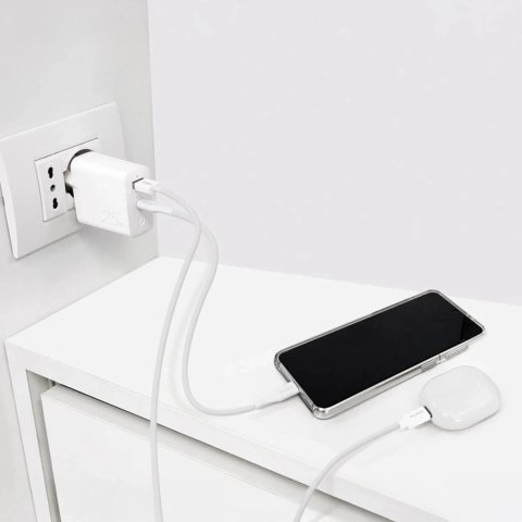 Ładowarka Puro 25W PD USB-C + USB-A Fast Charge PPS - biała
