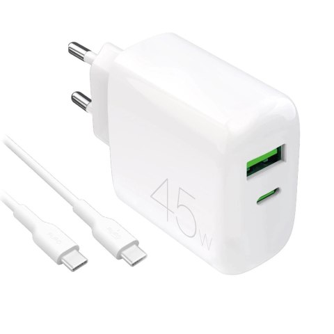 Ładowarka Puro Daily Prolite 45W PD USB-C/USB-A + kabel USB-C - biała