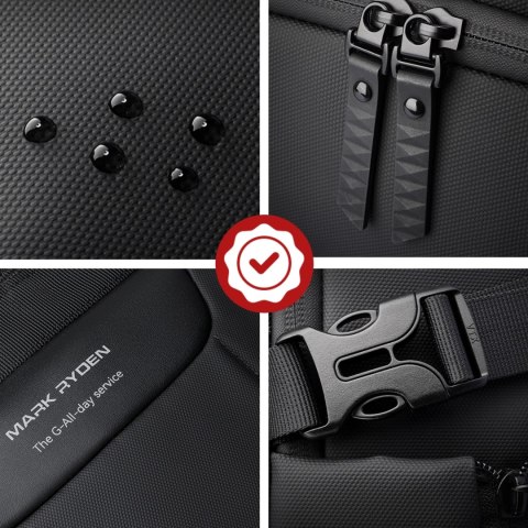 Plecak Podróżny Mark Ryden na Laptopa 15.6", Wodoodporny, Pojemny 21L, z Brelokiem na Klucze i Gwizdkiem 44 × 29 × 17 cm - Czar