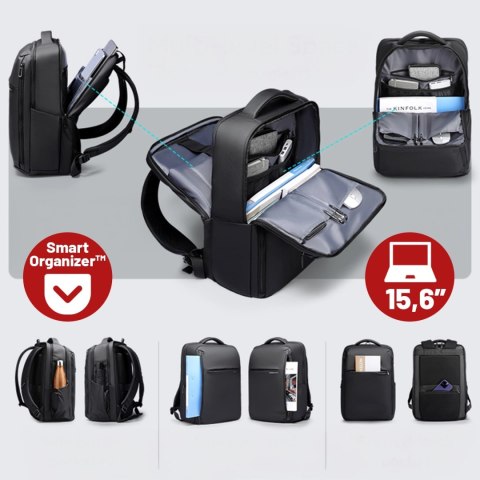 Plecak do Biura na Laptopa 15.6" Mark Ryden, Wodoodporny, Elegancki i Stylowy, Pojemny 23L, Praktyczny z Zamkiem YKK i Bocznymi 