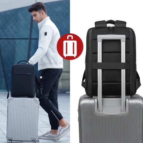 Plecak na Laptopa 15.6" Mark Ryden, Bagaż Podręczny, Bezpłatny, Wodoodporny Biznesowy i Podróżny, Usztywniany, Zamek YKK, Materi