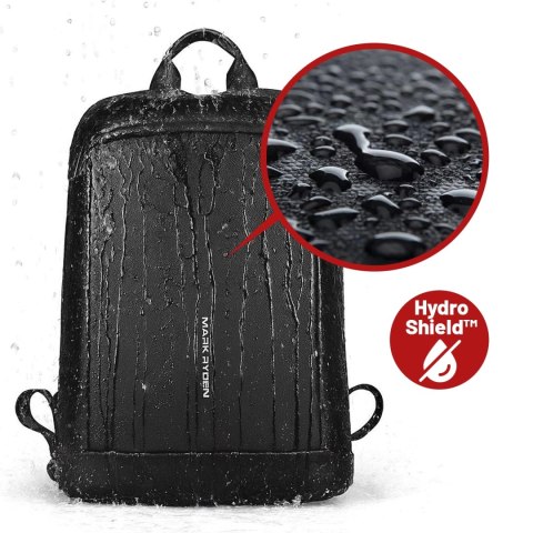 Plecak na Laptopa 15.6" Mark Ryden, Wodoodporny Biznesowy i Podróżny, Wygodny, Otwierany 180°, z Zaczepem na Walizkę, 13L (43×30