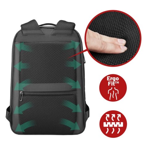 Plecak na Laptopa 15.6" Mark Ryden, Wodoodporny, Lekki i Smukły, Podróżny z Wyjściem USB, Kieszenią na Karty i Zamkiem YKK, Mate