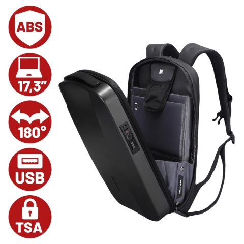 Plecak na Laptopa 17.3" Mark Ryden, Ładowanie USB, Wodoodporny, Pojemny i Praktyczny, Otwierany 180°, Antykradzieżowy z zamkiem 