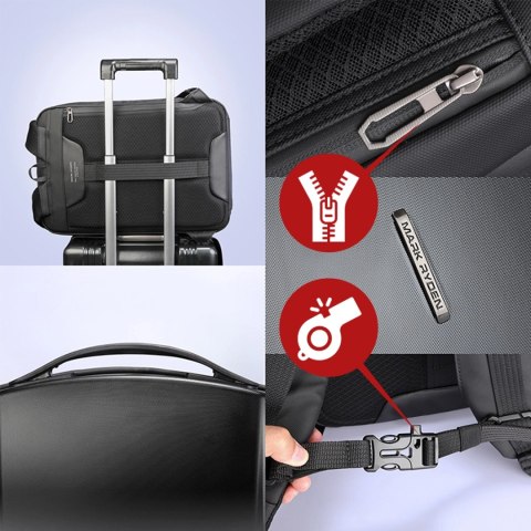 Plecak na Laptopa 17.3" Mark Ryden, Ładowanie USB, Wodoodporny, Pojemny i Praktyczny, Otwierany 180°, Antykradzieżowy z zamkiem 